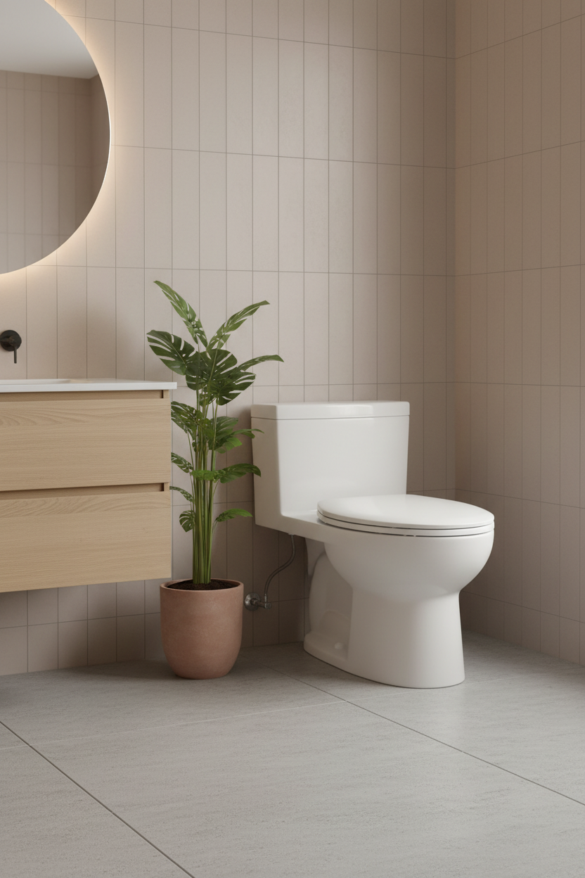 2021B CUPC Watersense Simple Toilet in modern bathroom