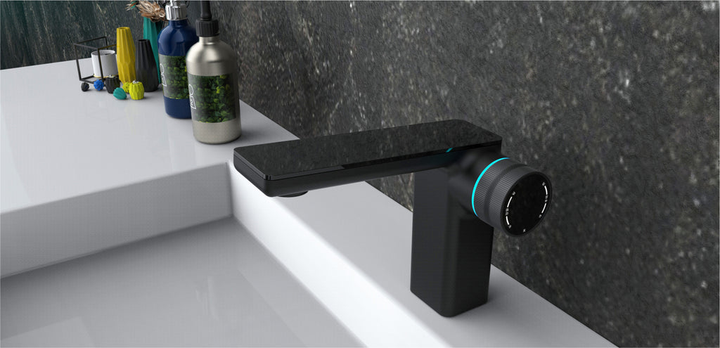 Gunmetal brass faucet body with ceramic cartridge,marble with digital display