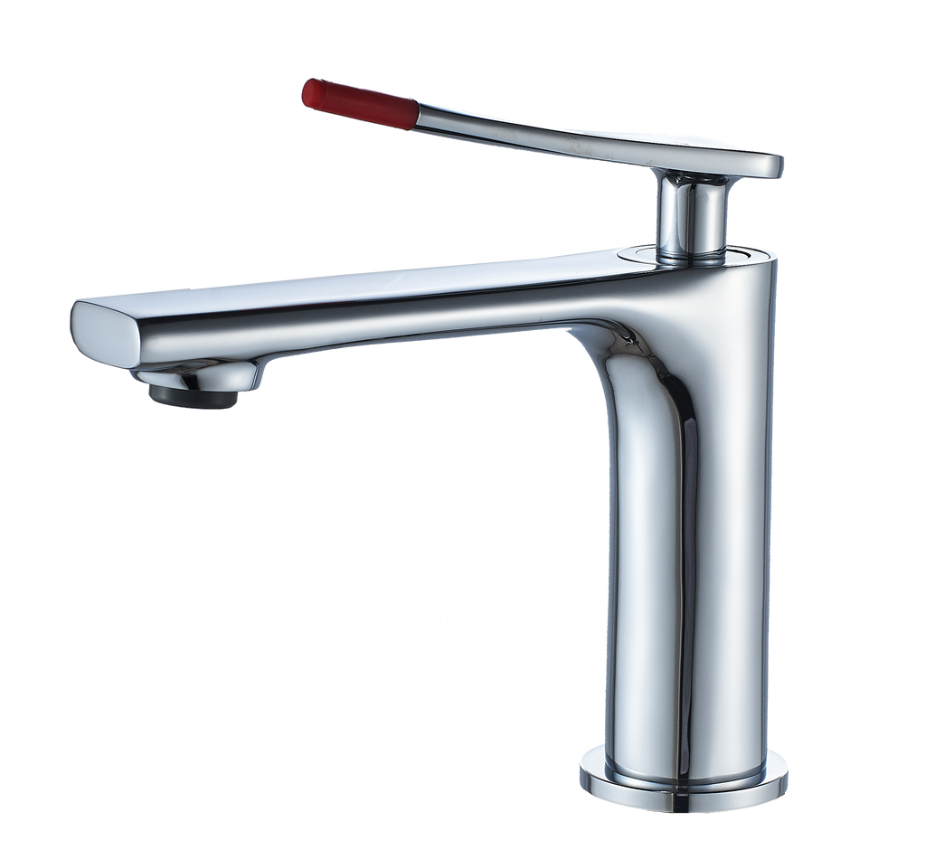 Chrome brass faucet body with ceramic cartridge