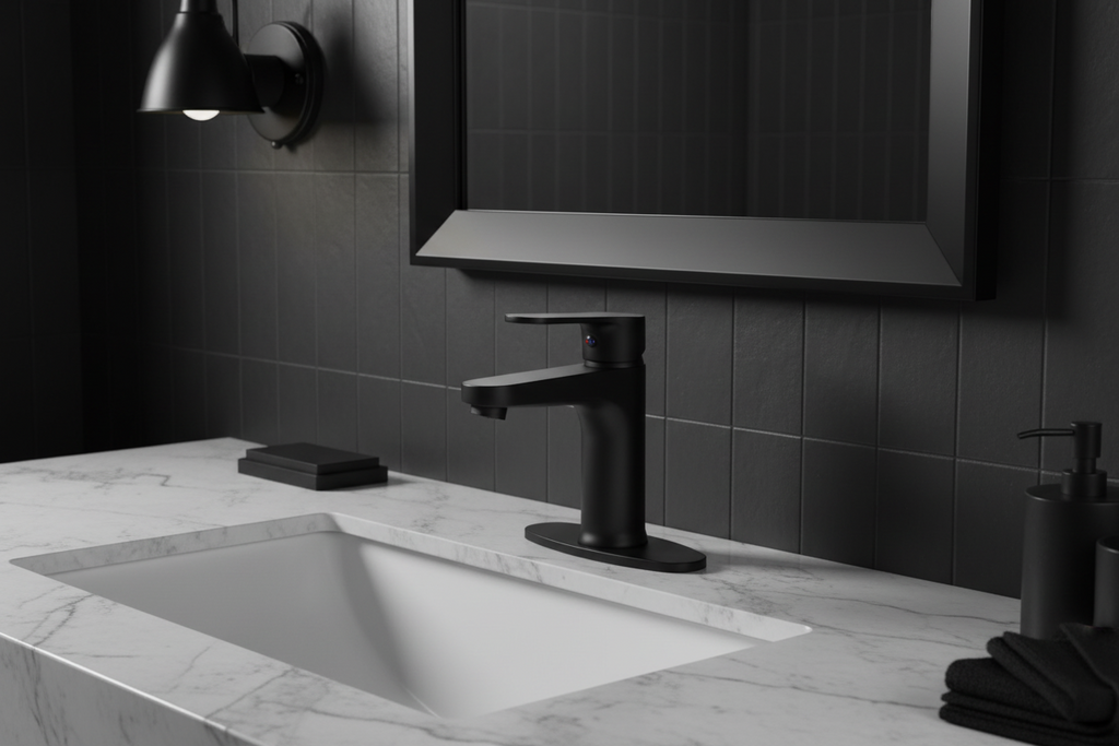 Single Handle Lavatory, Black