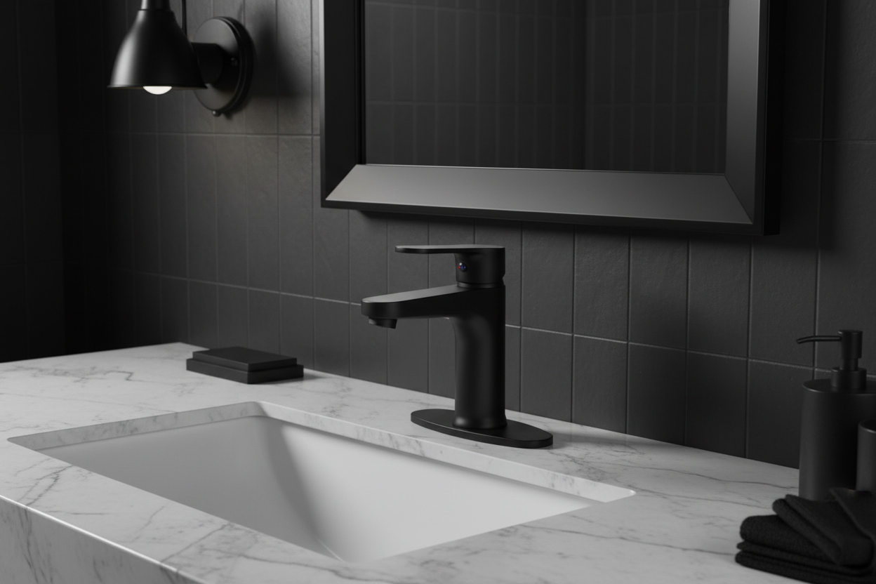 Single Handle Lavatory, Black